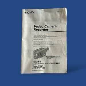 Sony CCD-TRV36/TRV43/TRV46 Instruction Manual Operating Instructions